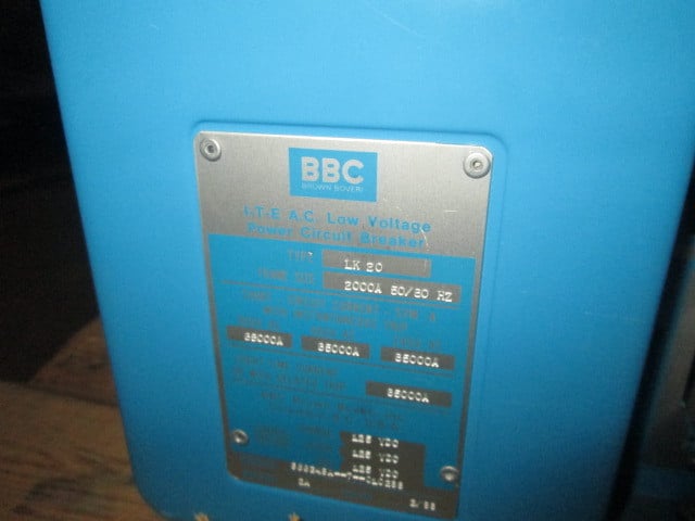 2000 Amps, Brown Boveri, LK-20, electrically operated, manually operated, drawout - Image 2