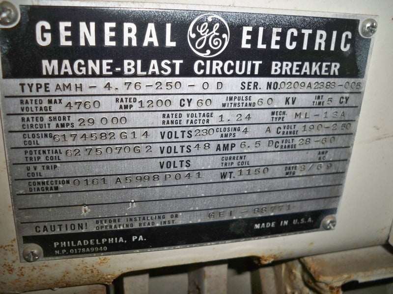 1200 Amps, General Electric, AMH-4.76-250-OD - Image 2