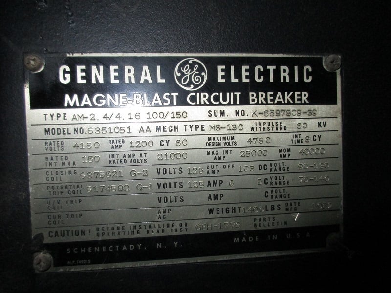 1200 Amps, General Electric, am- 2.4/4.16-100/150 - Image 2