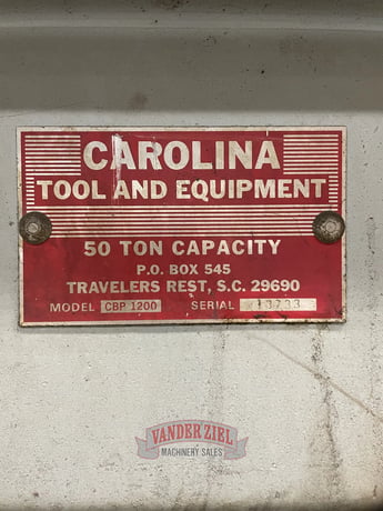 50 Ton, Carolina #CBP-1200, H-Frame Press - Image 7