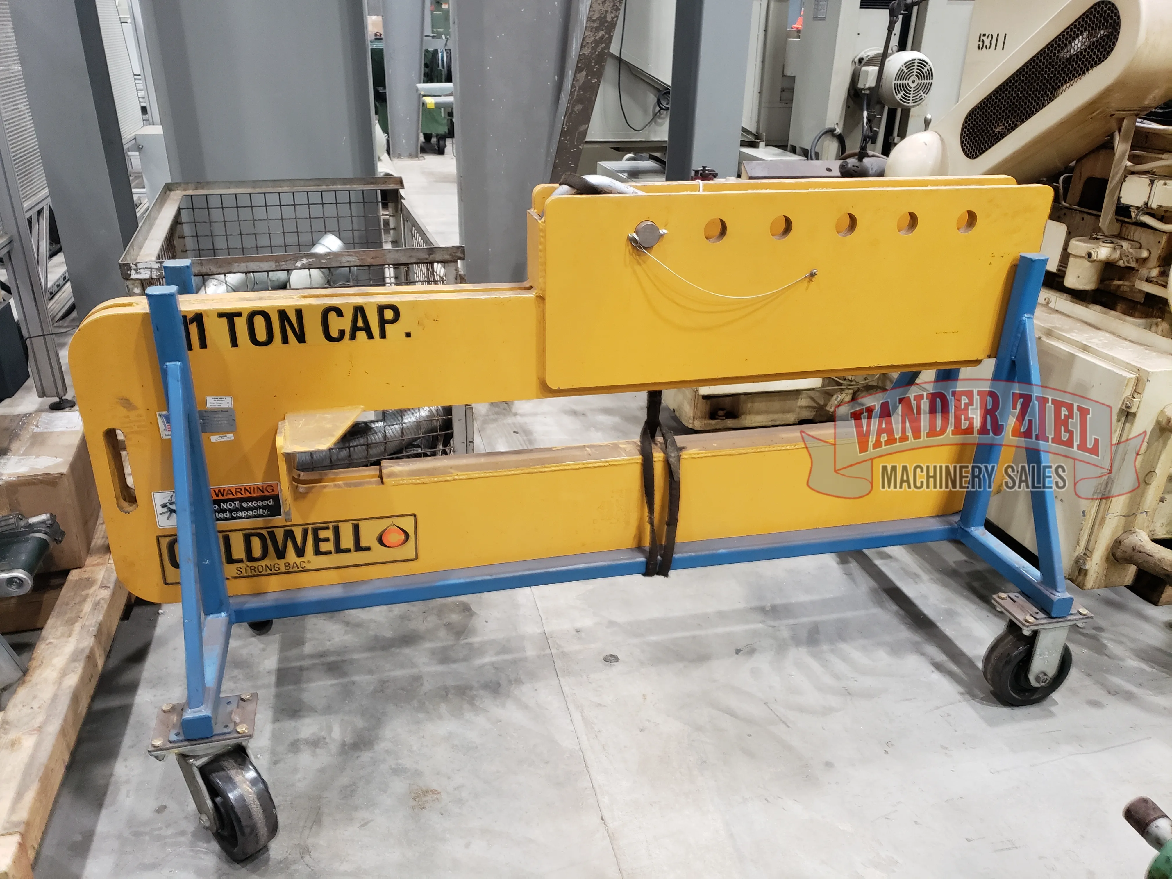 11 Ton, Caldwell #CPLS-11, Coil Hook, 72" Throat Depth, with Roll Around Cart - Image 5