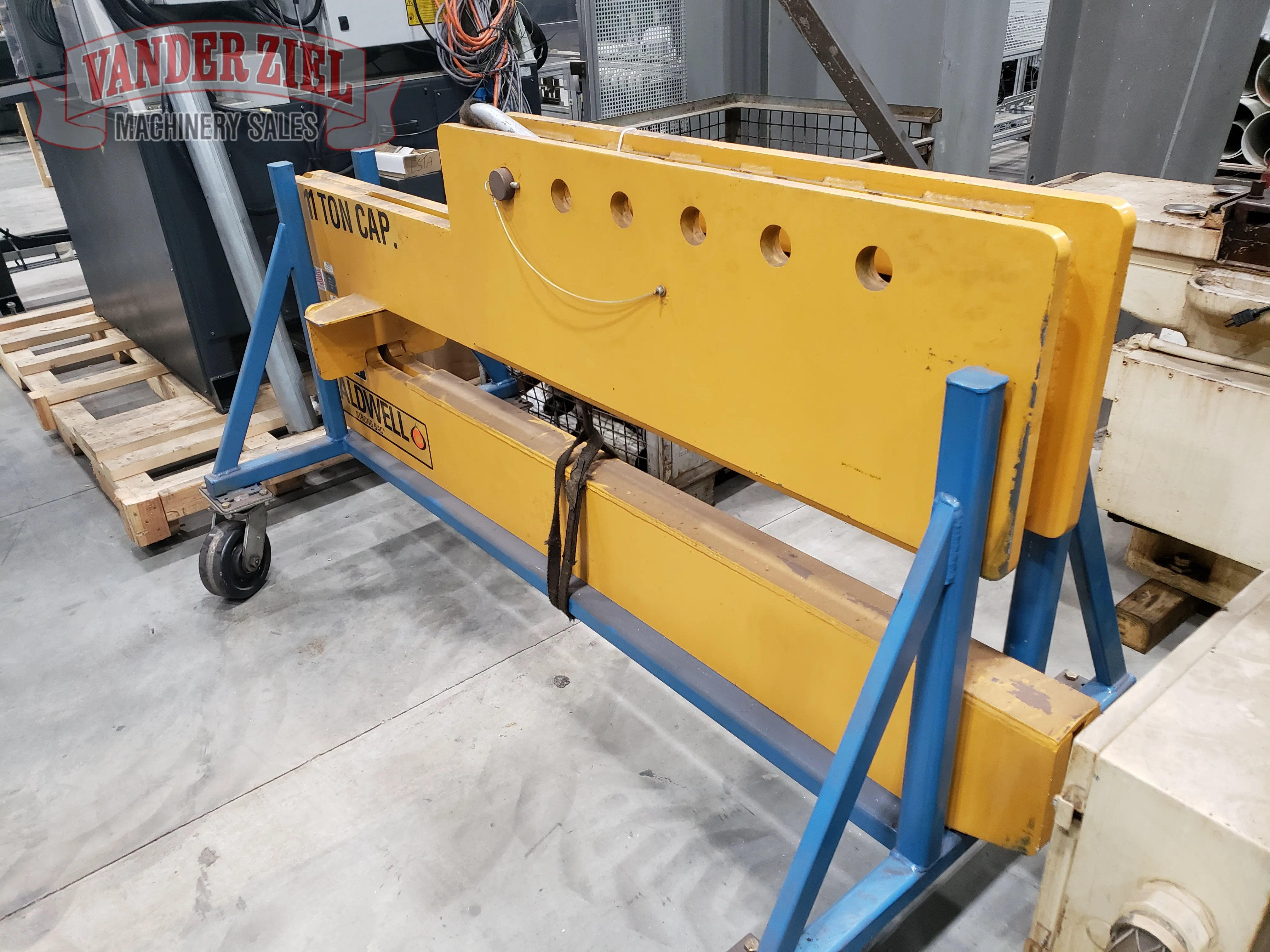 11 Ton, Caldwell #CPLS-11, Coil Hook, 72" Throat Depth, with Roll Around Cart - Image 7