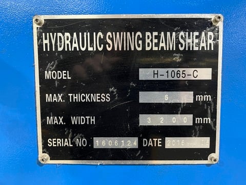 1/4" x 10' Birmingham #H-1035-C, Power Squaring Shear, 24" Backgauge, 10 HP, 2016 - Image 6