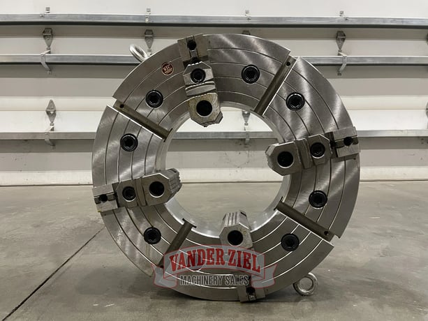 25" BTC 4-Jaw Manual Chuck, 12.5" Bore, A1-20 Mount, Reversible Top Jaws, 2-Piece, NEW - Image 1