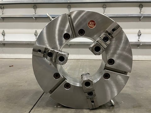 25" BTC 3-Jaw Scroll Chuck, 12.5" Bore, A1-20 Mount, Reversible Top Jaws, 2-Piece, NEW - Image 1