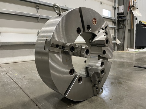 25" BTC 3-Jaw Scroll Chuck, 12.5" Bore, A1-20 Mount, Reversible Top Jaws, 2-Piece, NEW - Image 2
