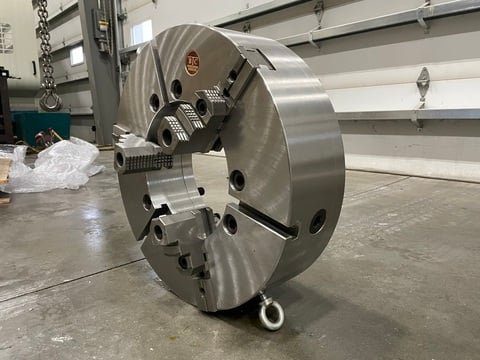 25" BTC 3-Jaw Scroll Chuck, 12.5" Bore, A1-20 Mount, Reversible Top Jaws, 2-Piece, NEW - Image 3