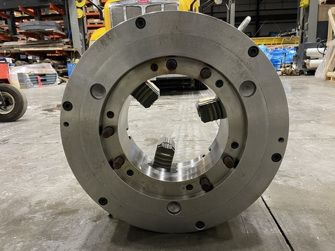 25" BTC 3-Jaw Scroll Chuck, 12.5" Bore, A1-20 Mount, Reversible Top Jaws, 2-Piece, NEW - Image 4