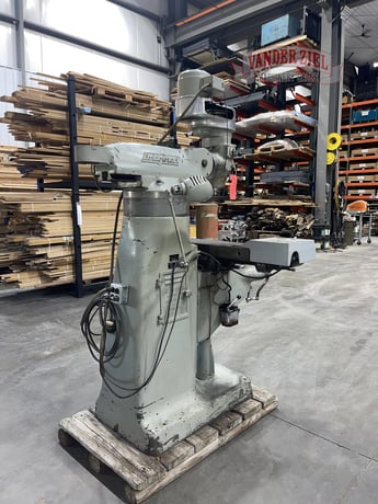 Bridgeport Step Pulley Vertical Knee Mill, 9" x 42" Table, 1 HP, R8, Powerfeed, 2-Axis digital read out, 4" - Image 4