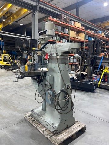 Bridgeport Step Pulley Vertical Knee Mill, 9" x 42" Table, 1 HP, R8, Powerfeed, 2-Axis digital read out, 4" - Image 5
