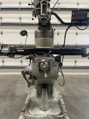 Bridgeport Step Pulley Vertical Knee Mill, 9" x 42" Table, 1 HP, R8, Powerfeed, 2-Axis digital read out, 4" - Image 9