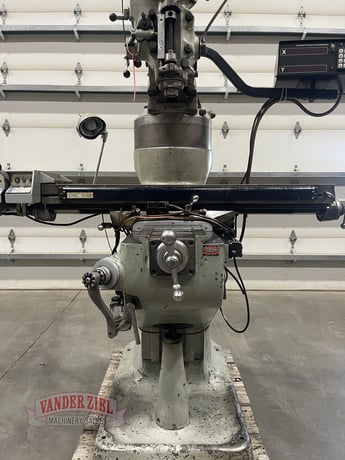 Bridgeport Step Pulley Vertical Knee Mill, 9" x 42" Table, 1 HP, R8, Powerfeed, 2-Axis digital read out, 4" - Image 9