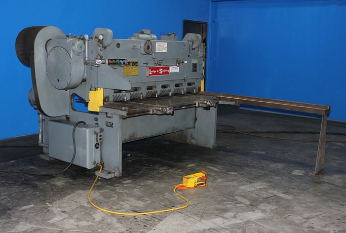 3/16" x 6' Lodge & Shipley #0306-AB, Power Shear, 60 SPM, 5 HP, 18" throat, 36" Back Gauge, autolube, air - Image 2
