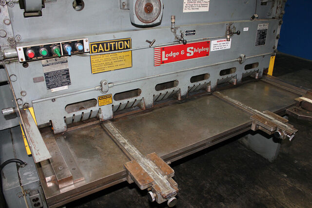3/16" x 6' Lodge & Shipley #0306-AB, Power Shear, 60 SPM, 5 HP, 18" throat, 36" Back Gauge, autolube, air - Image 4