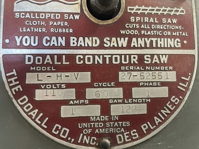 16" x 12" Doall #LHV, Vertical Band Saw, 3/4" x 121.5" blade, 5200 FPM - Image 5