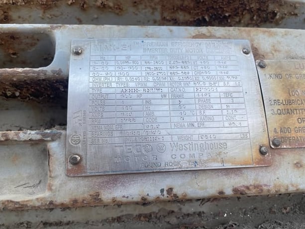 300 HP 1800 RPM Teco Westinghouse, Frame 449T, TEFC BB, 460 Volts - Image 3