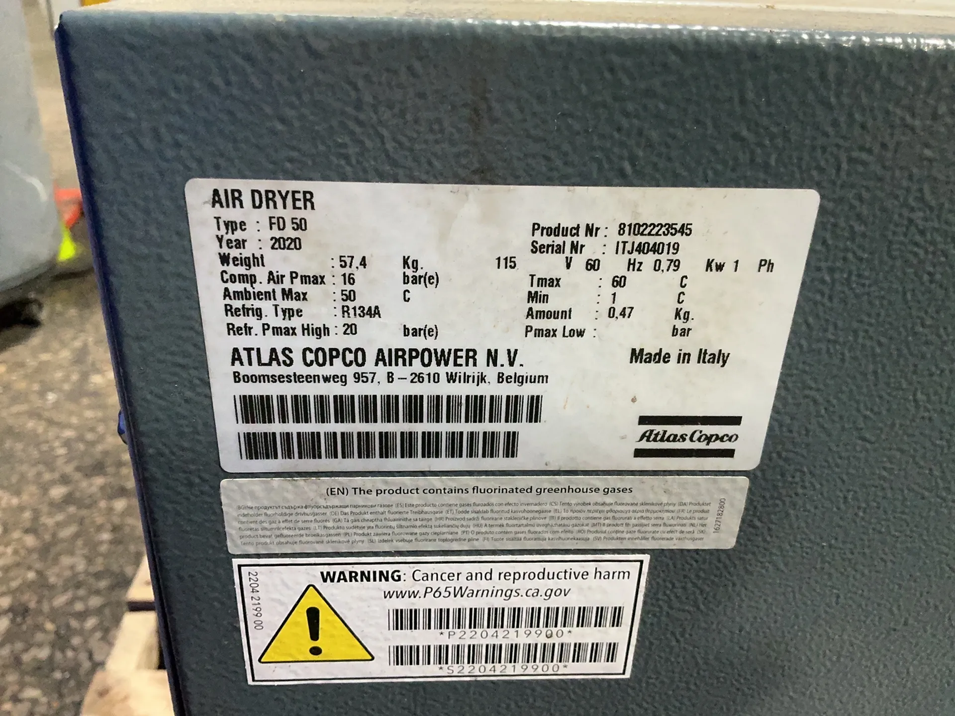 Atlas Copco #FD50, Air Dryer, 2020 - Image 6