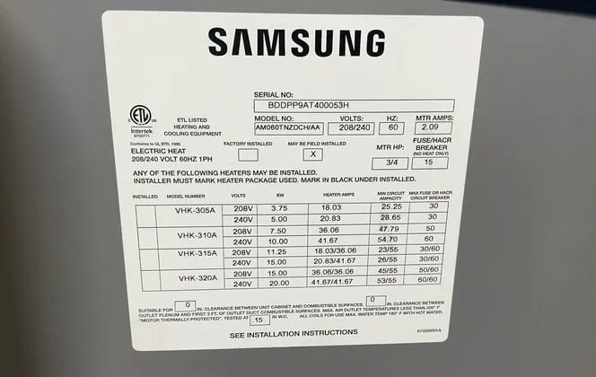 Samsung #AM060TNZDCH/AA, Air Conditioner - Image 2