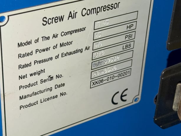 Shanghai #E-15, Air Compressor, 15 HP, 2011 - Image 5