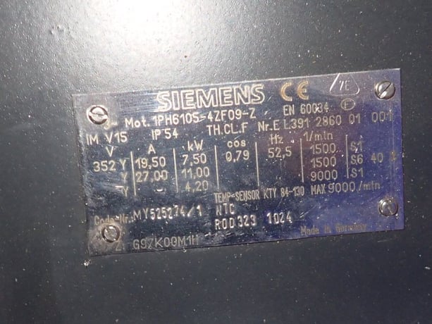 Siemens #1PH6105-4ZF09-Z, Servo Motor, 11 KW - Image 4