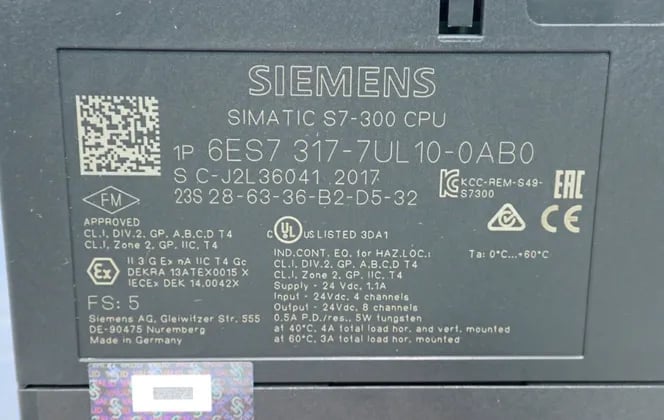 Siemens #6ES7317-7UL10-0AB0, Central Processing Unit - Image 4