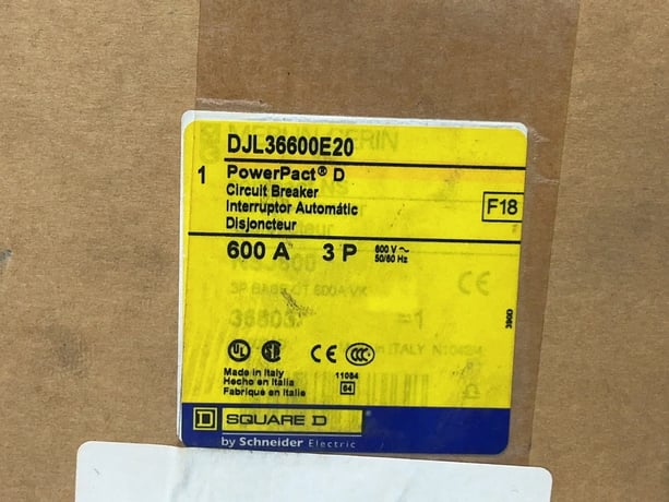 600 Amps, Square D #DJL36600E20, PowerPact Circuit Breaker - Image 4