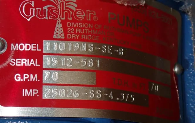 70 GPM Gusher #11019NS-SE-B, Vertical Pump - Image 7