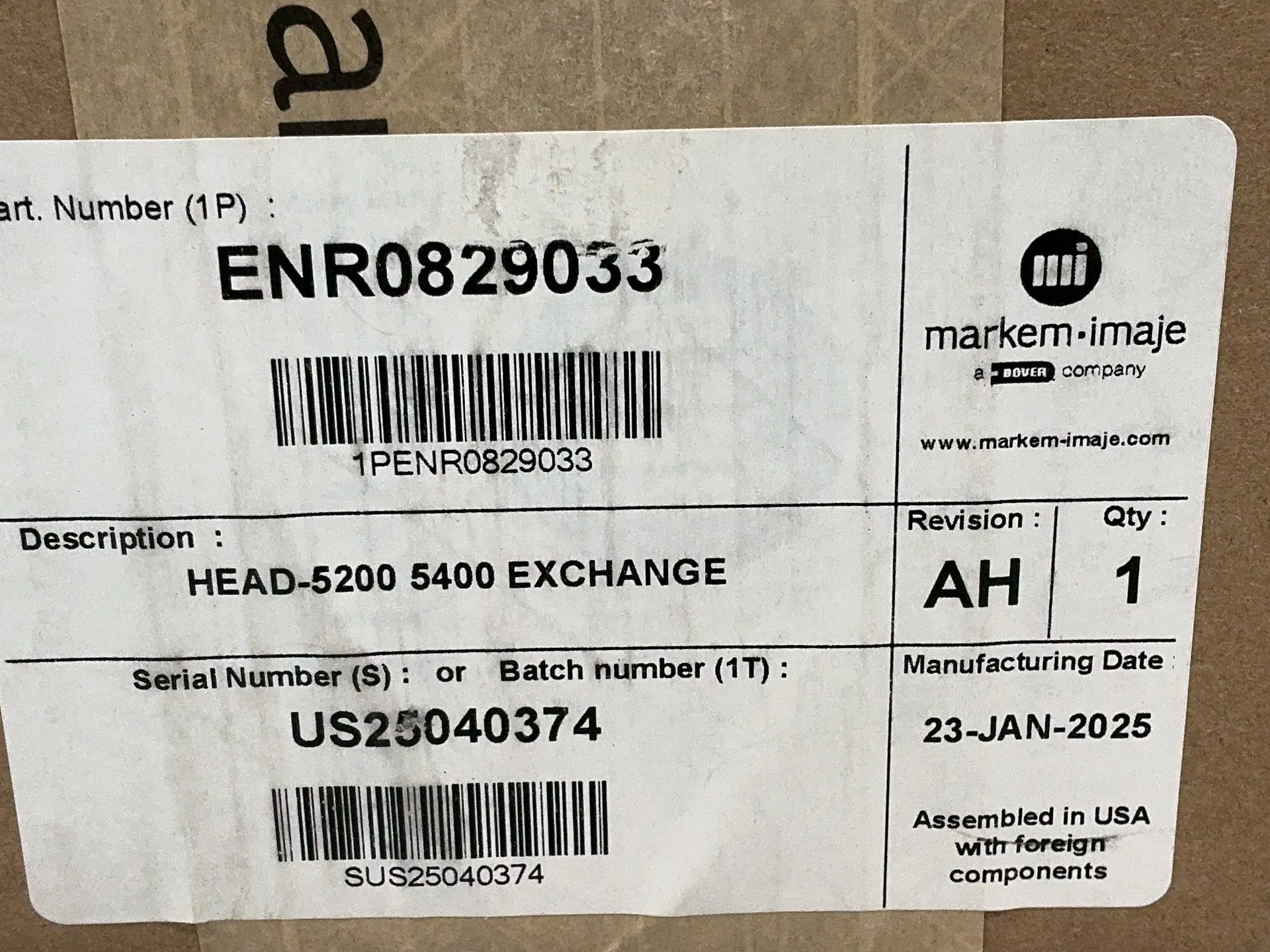 Markem-Imaje #ENR0829033, Hot Melt Ink Printhead - Image 4