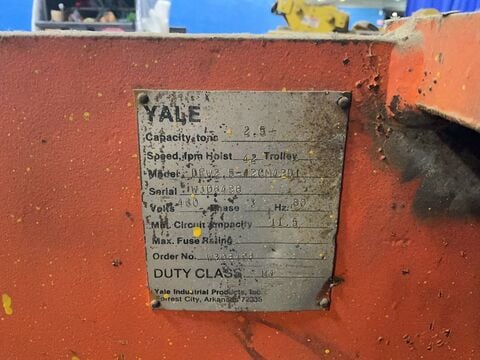 2.5 Ton, Yale #DEW2.5-42CM442D1, Hoist (2 available) - Image 6