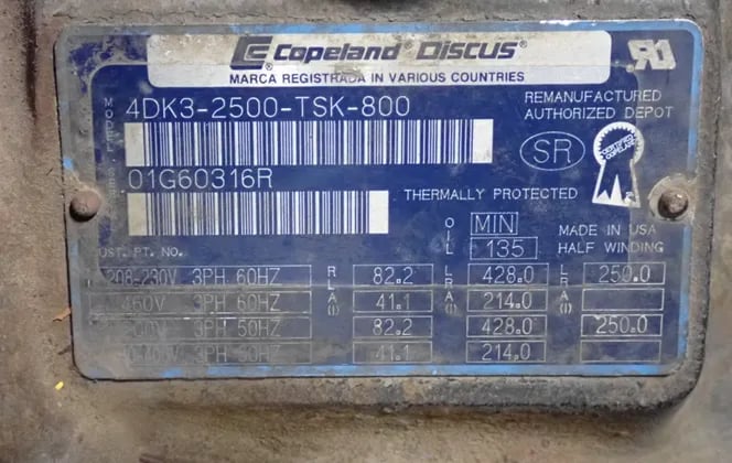 Copeland #4DK3-2500-TSK-800, Refrigeration Compressor - Image 7