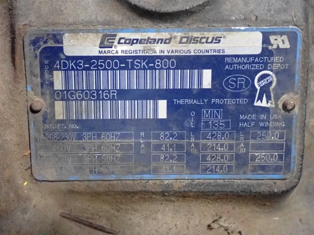 Copeland #4DK3-2500-TSK-800, Refrigeration Compressor - Image 8