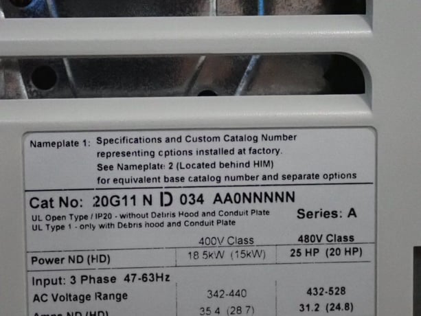 Allen-Bradley #20G11ND034AA0NNNNN, PowerFlex 755 AC Drive, 25 HP, Series A, 2014 - Image 4