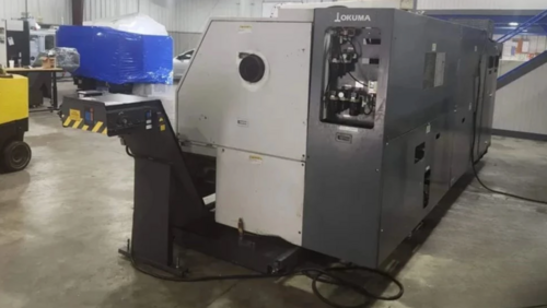 Okuma #LB-35II, CNC lathe, 27" swing, 20" chuck, 6" bar, 118" centers, 40 HP, OSP-P200L, tailstock - Image 4