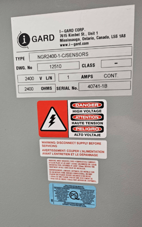 1 Amp. I-Gard #NGR2400-1-C, Neutral Grounding Resistor, 2400 Ohms, 2400 Line Volts - Image 2