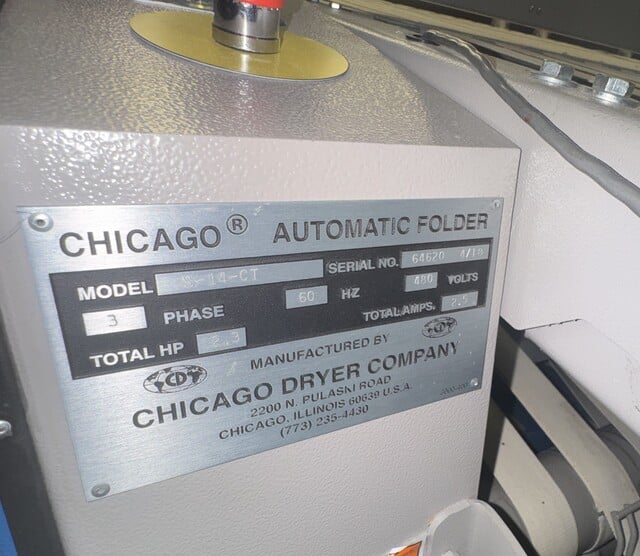 2-Lane Chicago #S-14-CT, Crossfolder, w/ Large Piece Stacker & 4-Lane Aircumulator, right hand, 2018 - Image 7
