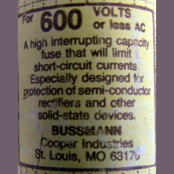 10 Amp 600 Volts Bussmann #KBC-10, Rectifier Fuse (4 available) - Image 3