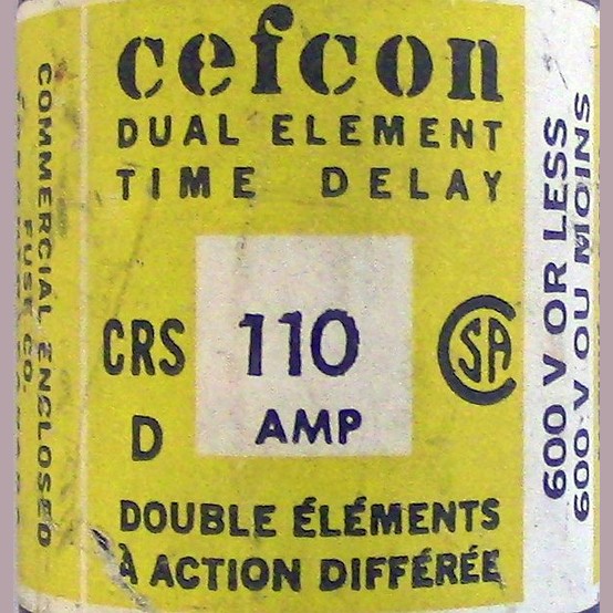 110 Amp 600 Volts Cefcon #CRS-D, Type D Fuse, Dual Element Time Delay (5 available) - Image 2