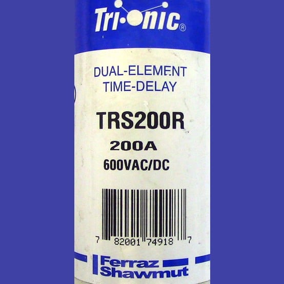 200 Amp 600 Volts Ferraz Shawmut #TRS200R, Class RK-5 Fuse, Dual Element Time Delay (3 available) - Image 2