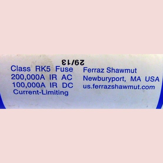 200 Amp 600 Volts Ferraz Shawmut #TRS200R, Class RK-5 Fuse, Dual Element Time Delay (3 available) - Image 3