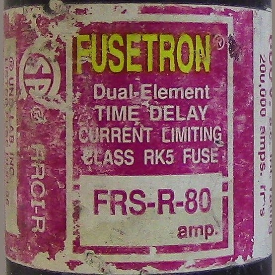 80 Amp 600 Volts Bussmann #FRS-R-80, Class RK-5 Fuse, Dual Element Time Delay (6 available) - Image 2
