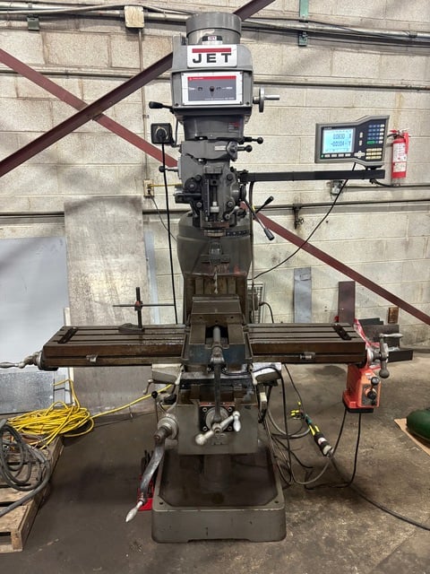 Jet #JTM-4VS, Vertical Milling Machine, 34" X, 12" Y, 14.5" Z, 9" x 49" table, 3 HP, 60-4200 RPM, 2-axis - Image 2
