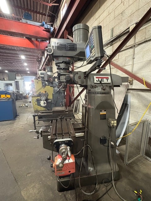 Jet #JTM-4VS, Vertical Milling Machine, 34" X, 12" Y, 14.5" Z, 9" x 49" table, 3 HP, 60-4200 RPM, 2-axis - Image 4