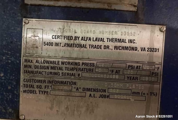 1,207.2 sq.ft., Alfa-Laval #M15-BFG, Plate and Frame Heat Exchanger, 181 plates - Image 7