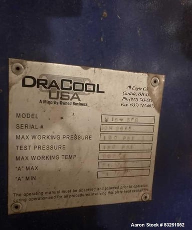1,200 sq.ft., 100 PSI, DraCool USA #M15-BFG, Stainless Steel Plate Heat Exchanger - Image 6