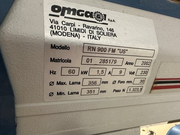 Omga #RN-900-FM-" US", Radial Arm Saw, 2002 - Image 10