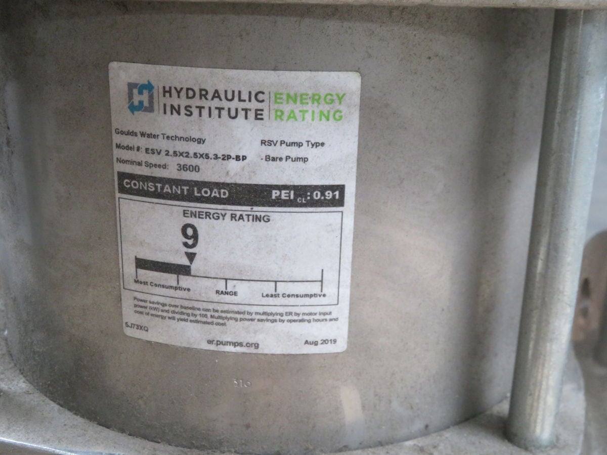 1200' TDH, Goulds #33SV21NC30 (MESV2.5x2.5x5.3-2P-BP), Vertical Multi-Stage Centrifugal Pump, 21 Stages, 3600 - Image 7