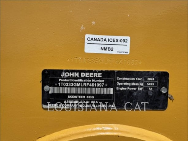 Deere & Co. 333G, Skid Steer Loader, 478 hours, S/N: RF461097, 2024 - Image 6