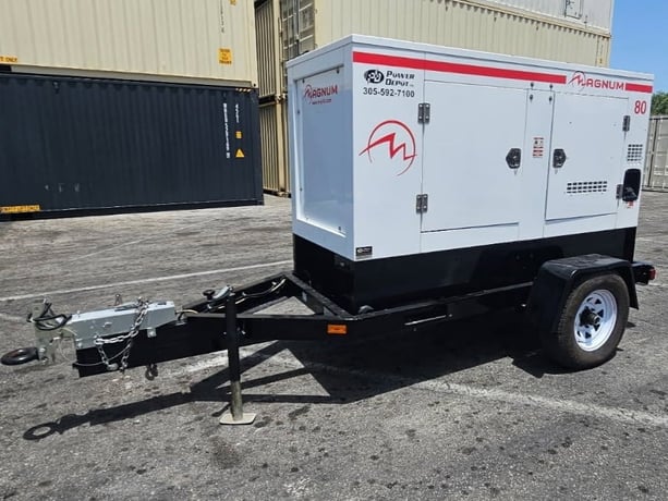 68 KW Magnum #MMG80, Generator Set, 2005, Only 5 Hrs! Trailer Mounted w. Fuel Tank - Image 1