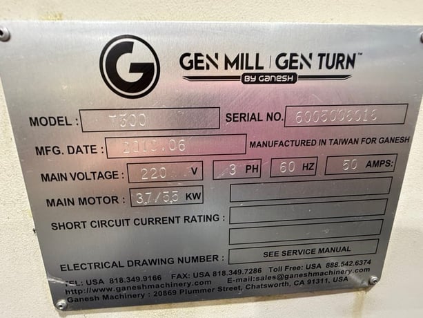Ganesh #Gen-Mill-T500, CNC Drilling & Tapping Machine, 21 ATC, 20.1" X, 16.9" Y, 13" Z, 7.5 HP, 12000 RPM - Image 4