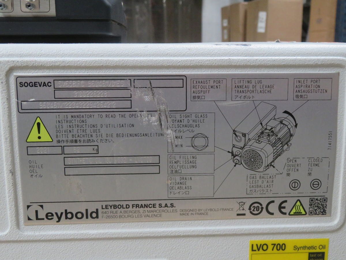 38.3 CFM, Sogevac #SV40-65-BIFC, Rotary Vane Vacuum Pump, 200-240 V., 1.5 kW (2 available) - Image 7